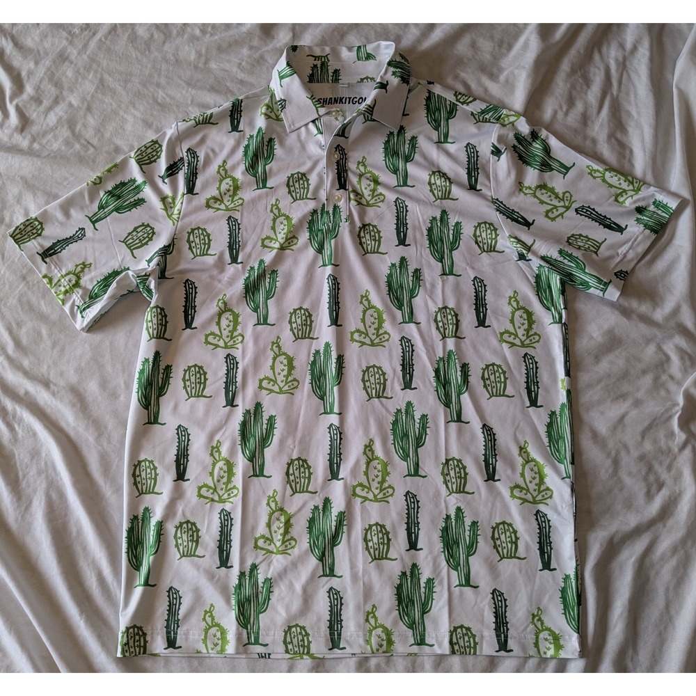 Shank It Golf Men's Cactus Golf Polo Size‎ Large